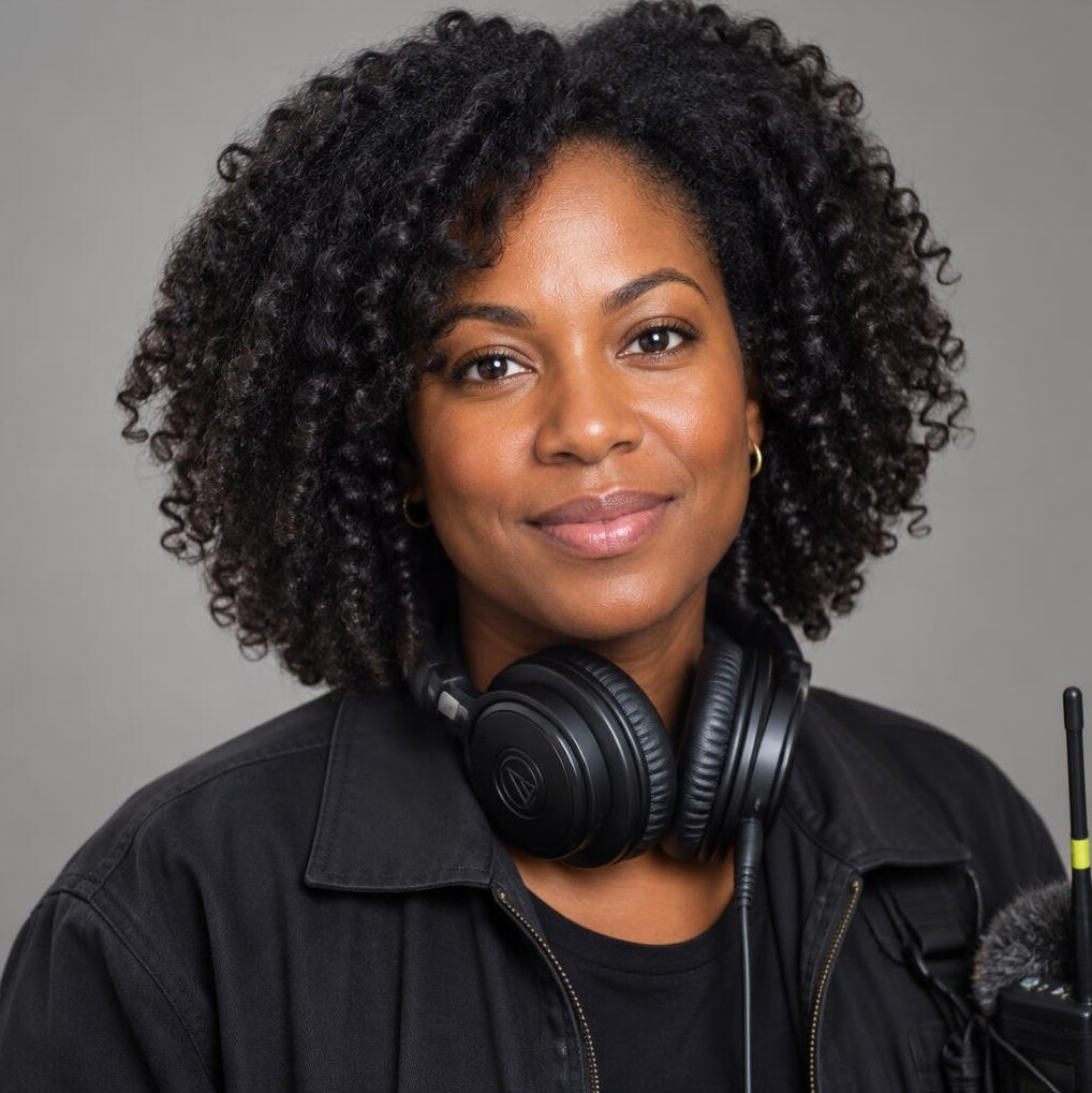 Portrait of a sound supervisor in a broadcast studio